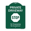 Signmission Private Driveway Stop Heavy-Gauge Aluminum Architectural Sign, 24" H, GW-1824-9920 A-DES-GW-1824-9920